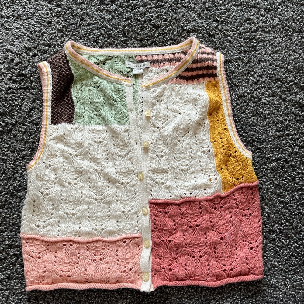 American Eagle Outfitters Kids Patchwork Button Down Shirt